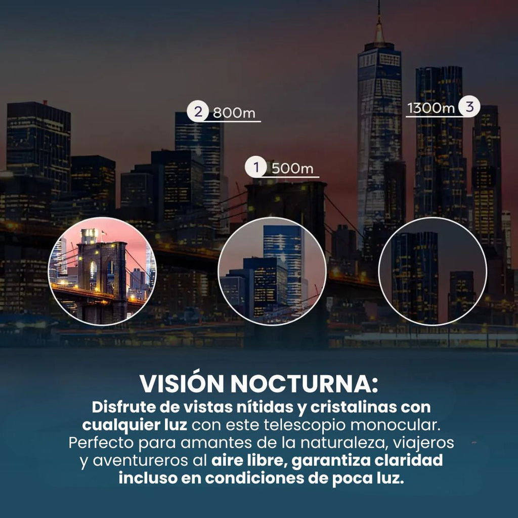 TELESCOPIO MONOCULAR DE ALTA POTENCIA + TRÍPODE: Visión HD 80x100 para exploración extrema🔭