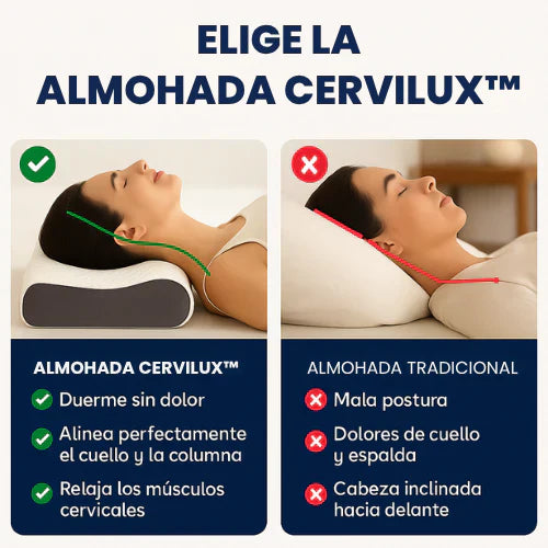 Almohada CerviLux™ Redescubre el placer de un descanso profundo y despertares sin dolor.