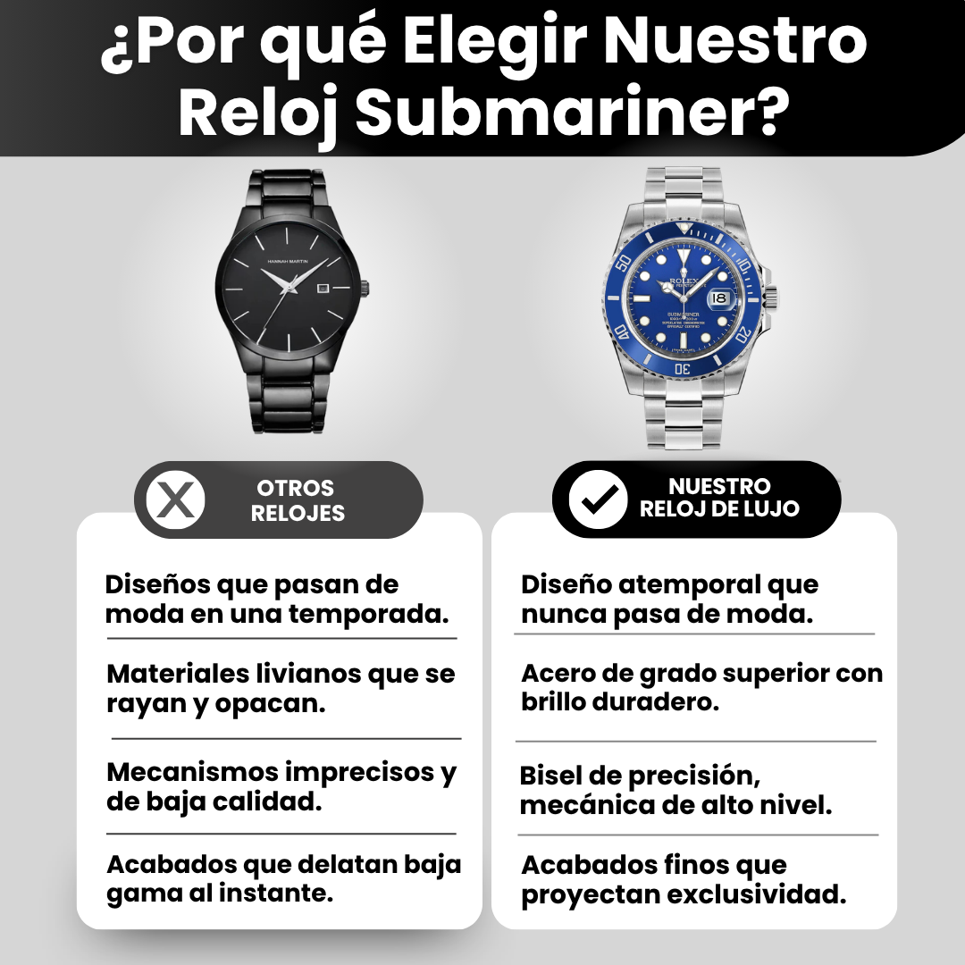 Reloj Submariner Azul - Diseño Premium, Elegancia y Presencia en tu Muñeca